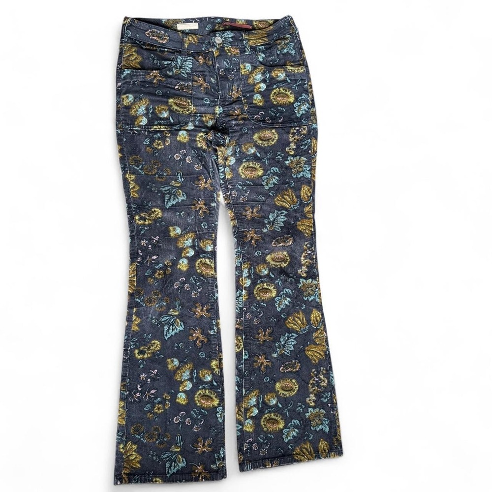 Pilcro‎ The Icon Flare Low Rise Jeans sunflower print size 27 boho whimsygoth
